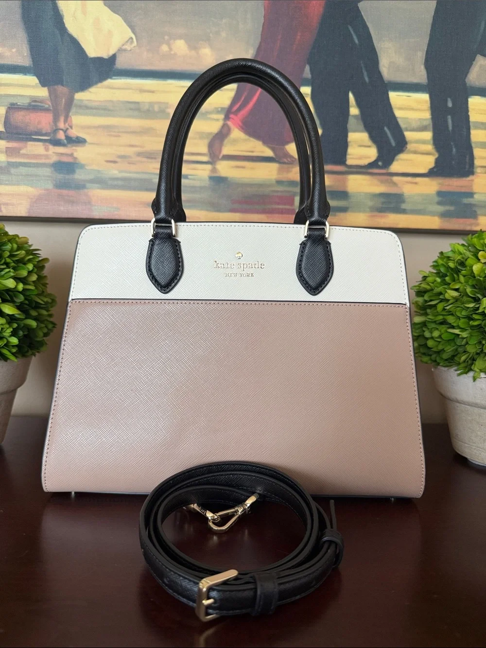 KATE SPADE ♠️New York 🤎Madison🤎 COLORBLOCK MEDIUM SATCHEL BAG 🌟LIKE NEW🌟